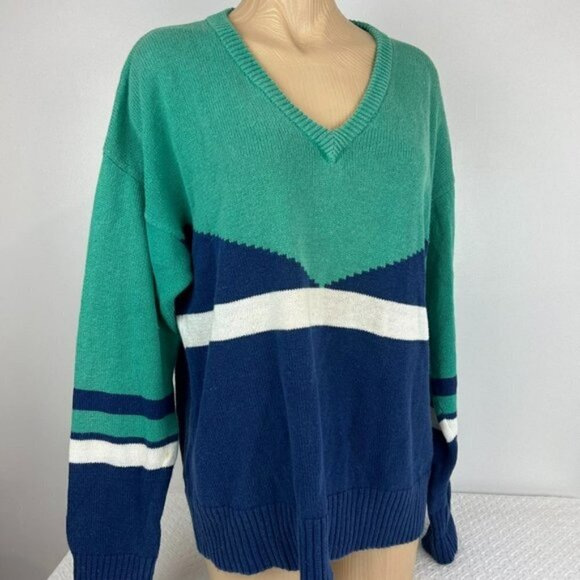 Vintage 1980s Tail ramie Cotton Graphic Pullover - Abstract Cozy Vibes 80s - Picture 1 of 11